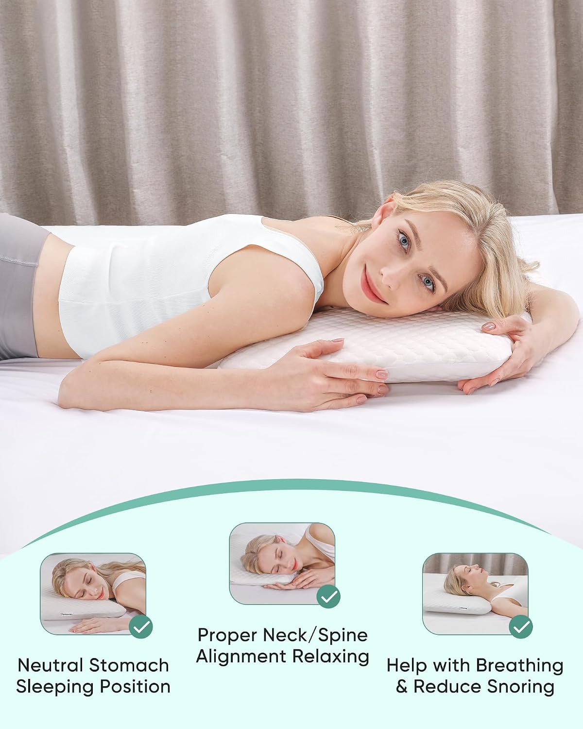 WarmInsula Thin Pillow 2.75" Memory Foam Ultra Pillow for Stomach and Back Sleepers Soft Yet Supportive Flat Stomach Sleeper Pi…