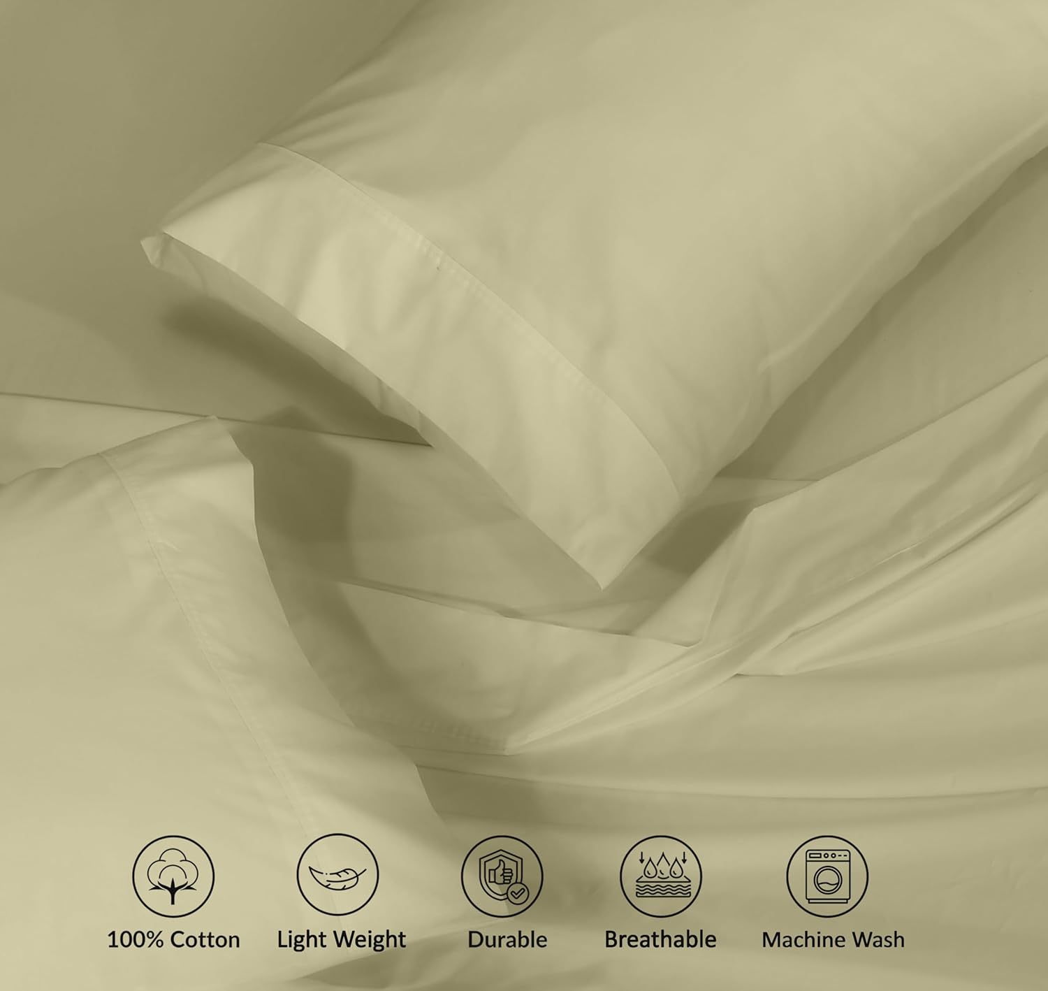 Ruvanti 100% Cotton Percale Sheets Full Size – Crisp Cooling Bed Sheets for Hot Sleepers, Deep Pocket 16”, Soft Breathable & Durable Hotel-…