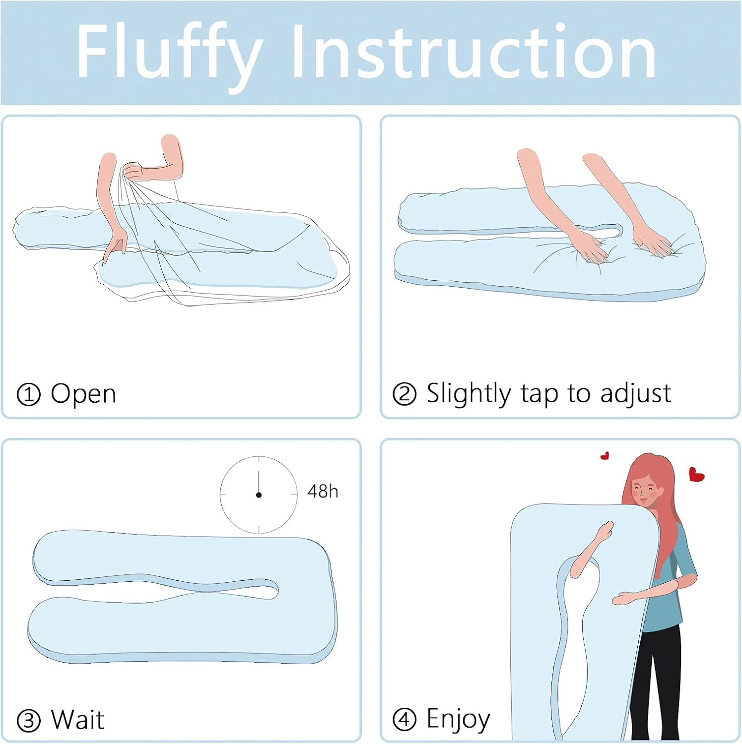 Queenrose QUEEN ROSE Pregnancy Pillow, U Shaped Full Body Pillows for Sleeping Support, 55 Inch Maternity Pillow for Pregnant Women with Co…