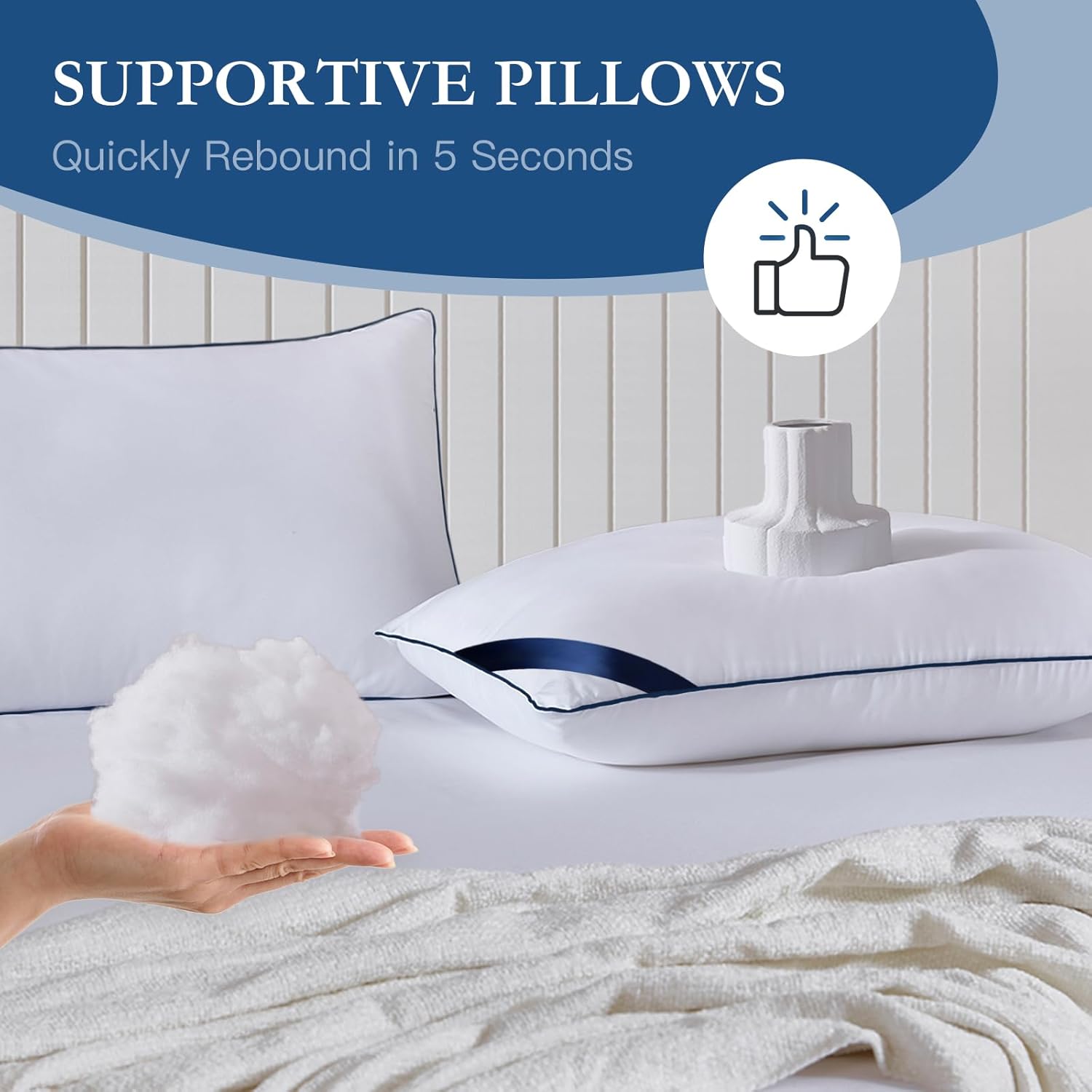 Meoflaw Pillows Standard Size Set of 4, Soft Microfiber Standard Pillows with Hollow Fiber, Hotel Quailty Bed Pillows for Sleeping 4 Pack for…