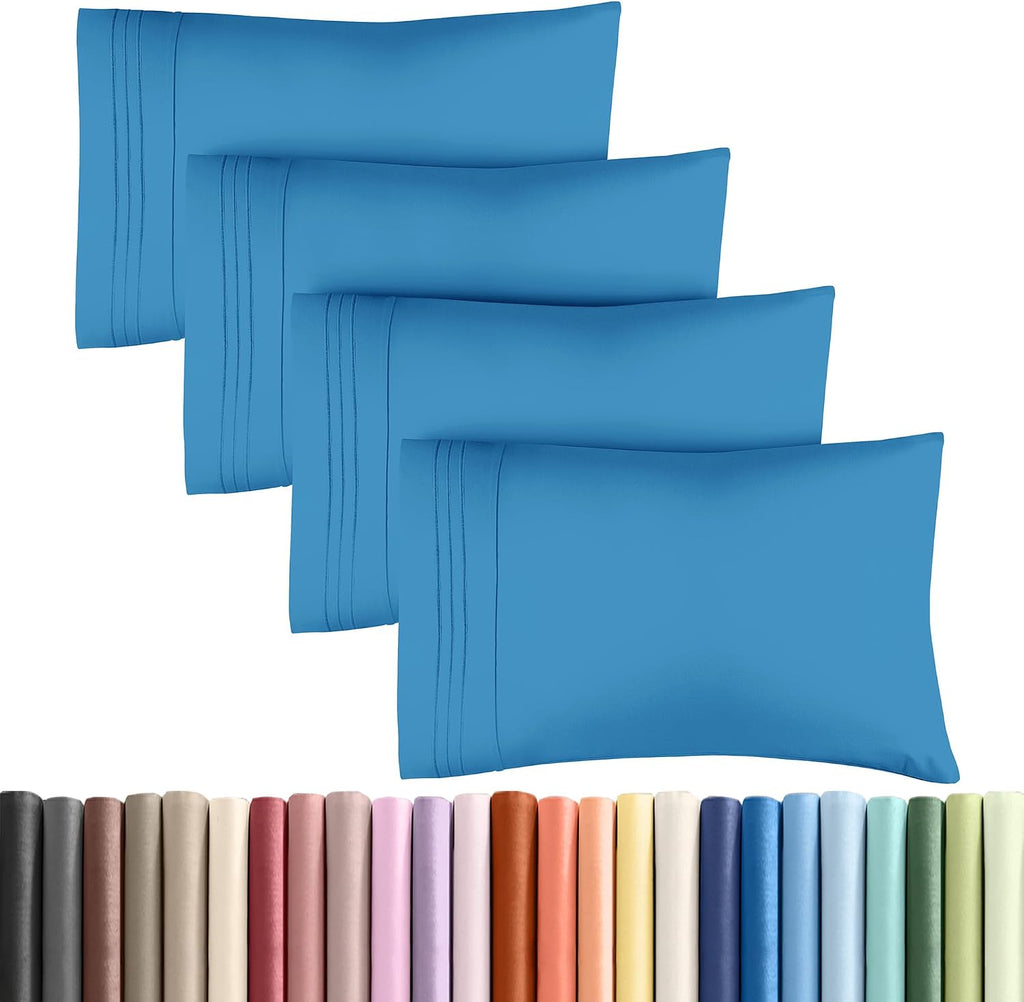 Queen Pillow Cases Set of 4 - Ultra Soft Hotel Quality Pillowcase Covers - Comfy, Cozy & Wrinkle Free - Shrink, Stain & Fade Resistant…