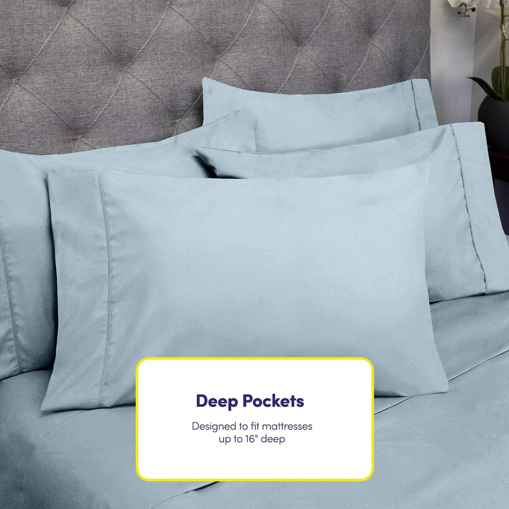 King Size Bed Sheets - 6 Piece 1500 Supreme Collection Fine Brushed Microfiber Deep Pocket King Sheet Set Bedding - 2 Extra Pillow Cases…