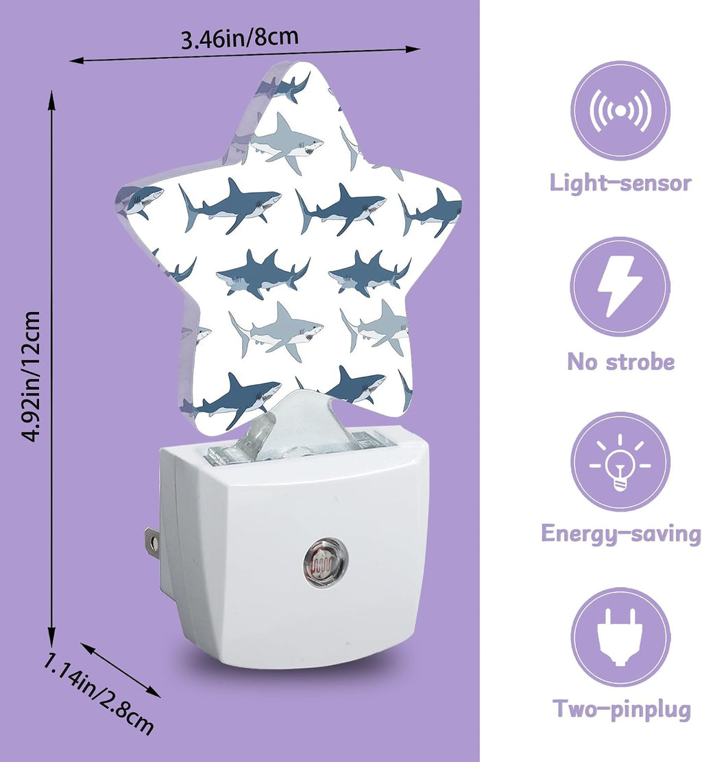 Nightlight, Cute Shark Decorative Night Lights Plug Into Wall, Wild Fish Night Light with Auto Sensor for…