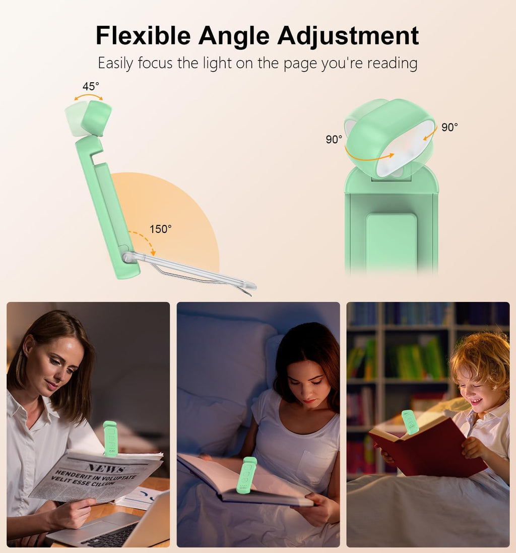 Gritin Book Light Rechargeable, Reading Light Lamp Clip on Book, Eye Caring 3 Colors, 5 Brightness & Stepless Dimming, Long Lasting up to…