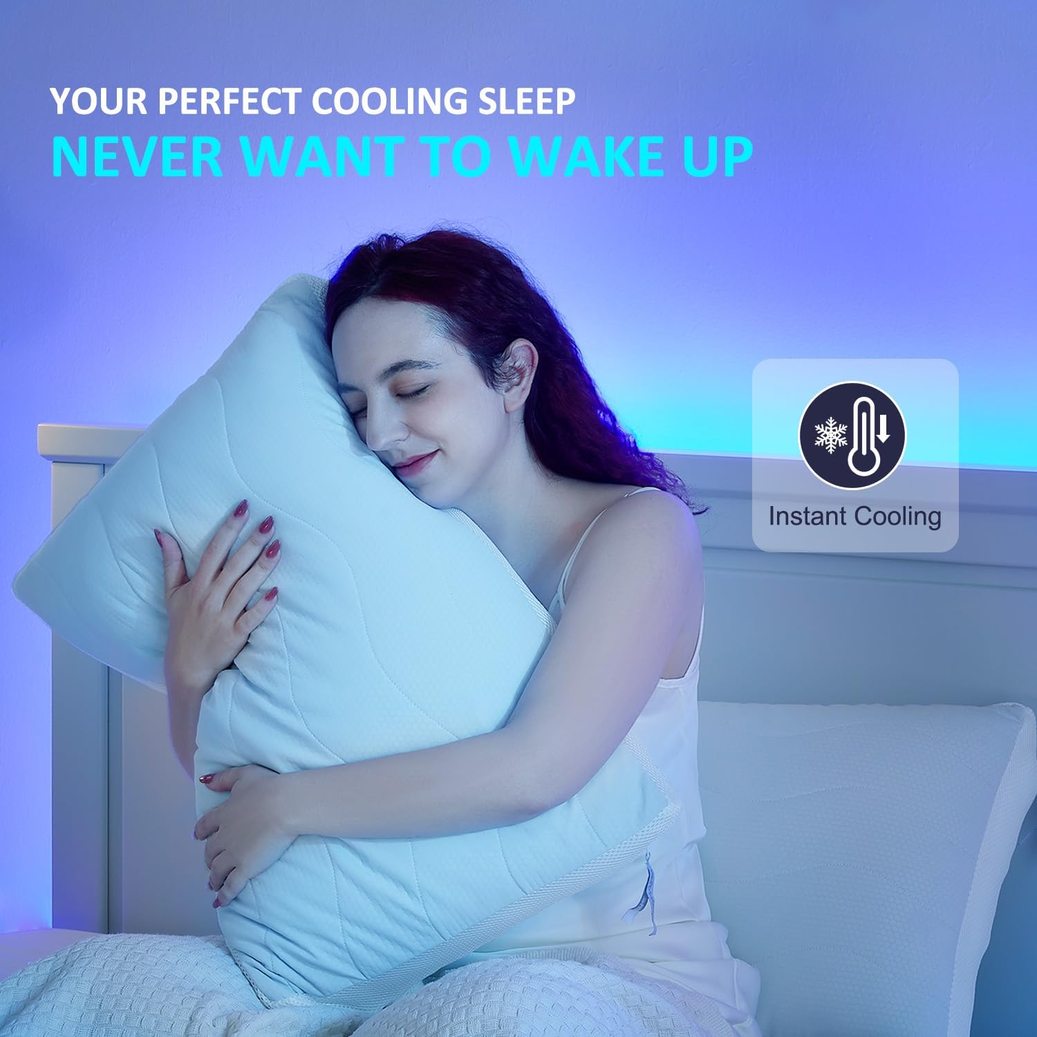 Ant-Home Cooling Adjustable Pillow for Side, Back, Stomach Sleepers, Customizable Support Pillows for Neck, King Size Set of 1 Luxury Bed Pi…