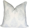 Jillien Harbor “The Patty” Floral Block Print Pillow Cover – Neutral Gray Decorative Throw Pillow Cover with White Background –…