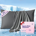 Rifens Instant Chill Cooling Pillowcase for Hot Sleepers, 2% HA Infused Pillowcase Hydrates Skin & Hair, Reduces Wrinkles & Frizz, Softer T…