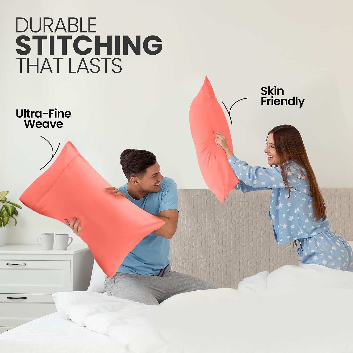 Utopiabedding Utopia Bedding King Pillow Cases - 2 Pack - Envelope Closure - Soft Brushed Microfiber Fabric - Shrinkage and Fade Resistant…