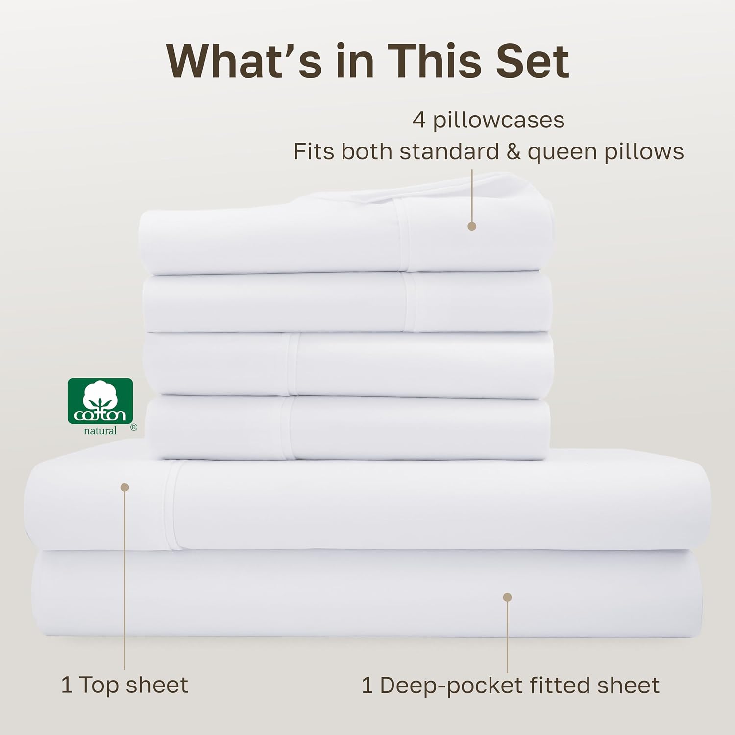 CaliforniaDesignDen California Design Den 6 Pc Queen Size Sheet Set with 4 Pillowcases - Soft 400 Thread Count 100% Cotton Sheets, Sateen,…