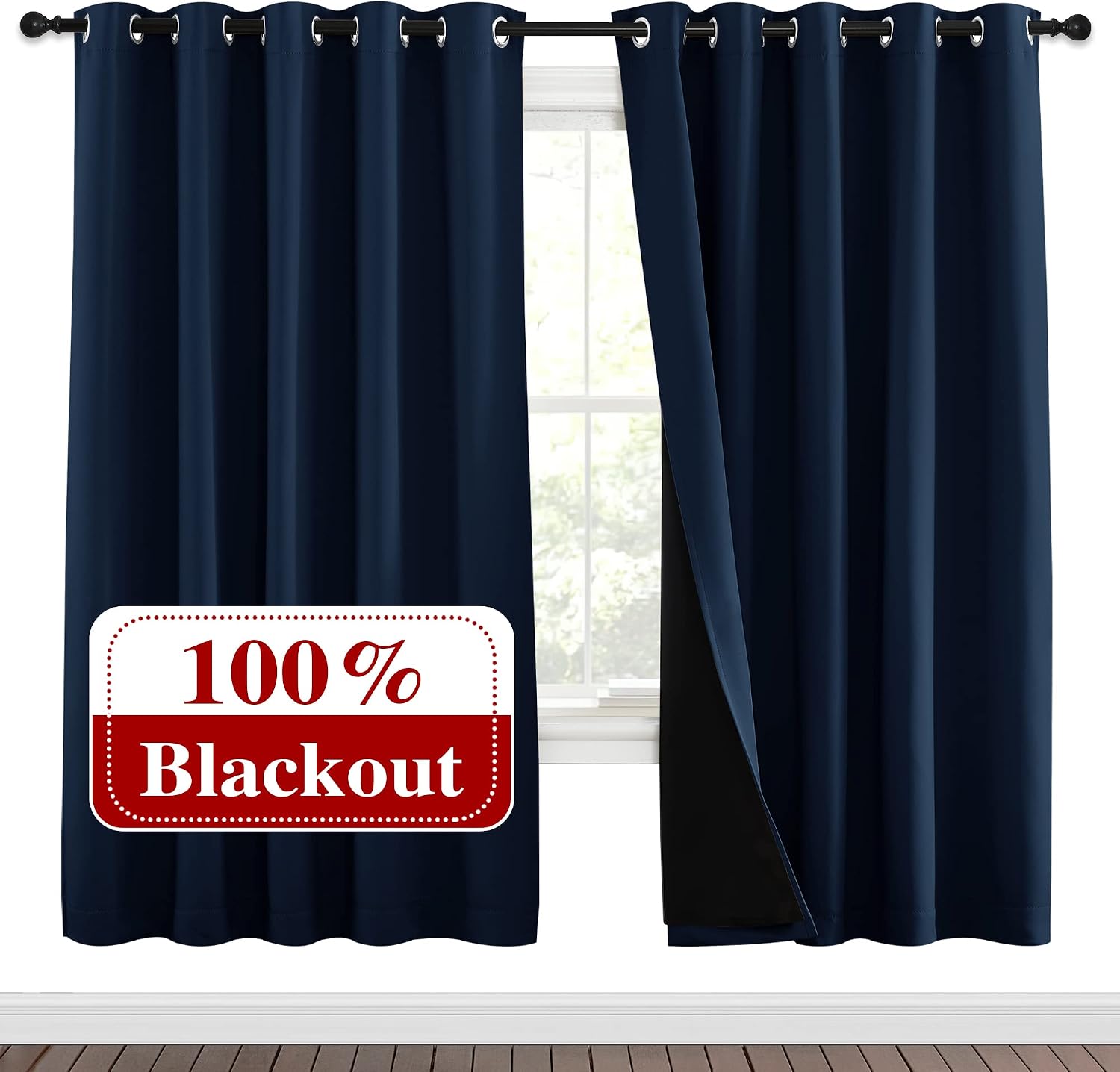 Nicetown Full Shade Curtain Panels, Pair of Energy Smart & Noise Blocking Out Blackout Drapes for Apartment Window, Thermal Insulated Guest…