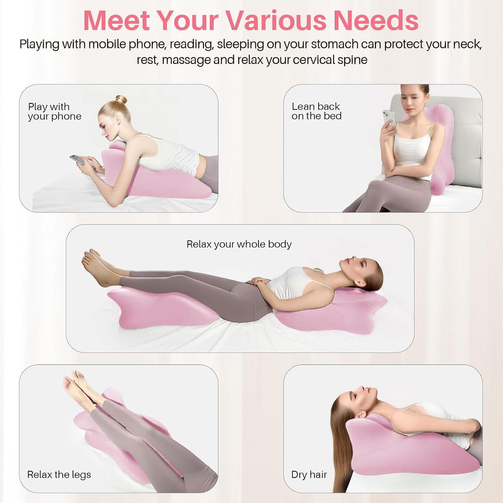 eleELEOPTION ele ELEOPTION Memory Foam Ergonomic Wedge Pillow Prone Reading Pillow for Bed Sofa Stomach Back and Neck Support Sitting Up wi…