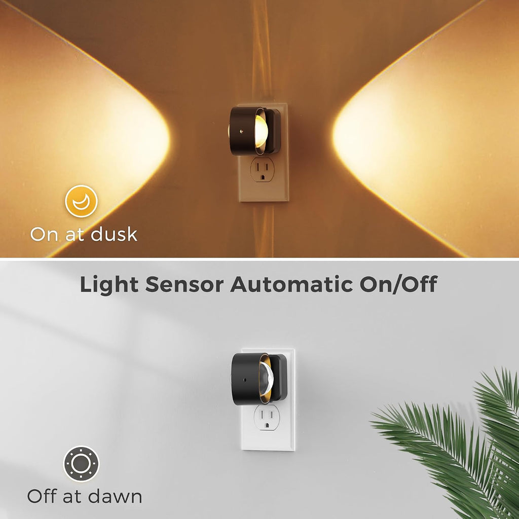 L LOHAS LED Night Light Projector, Night Lights Plug into Wall, Dusk to Dawn Sensor, 180°Rotating Nightlight for Kids, 0-150LM Dimmable…