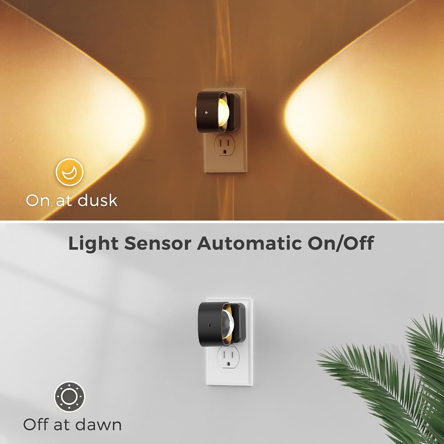 L LOHAS LED Night Light Projector, Night Lights Plug into Wall, Dusk to Dawn Sensor, 180°Rotating Nightlight for Kids, 0-150LM Dimmable…