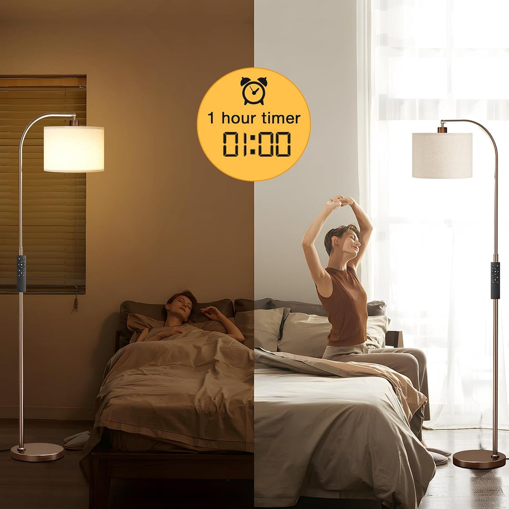 Ambimall Arc Floor Lamp with Remote and Stepless Dimmable Bulb, Colors Temperature & Brightness Adjustable, Floor Lamps for Living Room(Dee…