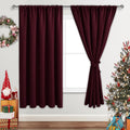 Jiuzhen Christmas Blackout Curtains for Bedroom - Thermal Insulated Room Darkening Noise Reducing, 70 x 63 Inch Length Curtains for Living…