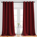 Nicetown Extra Long Blackout Drapes - (52 inches by 120 inches, Burgundy Red, Set of 2) Window Treatment Light Blocking Privacy Curtain Pan…