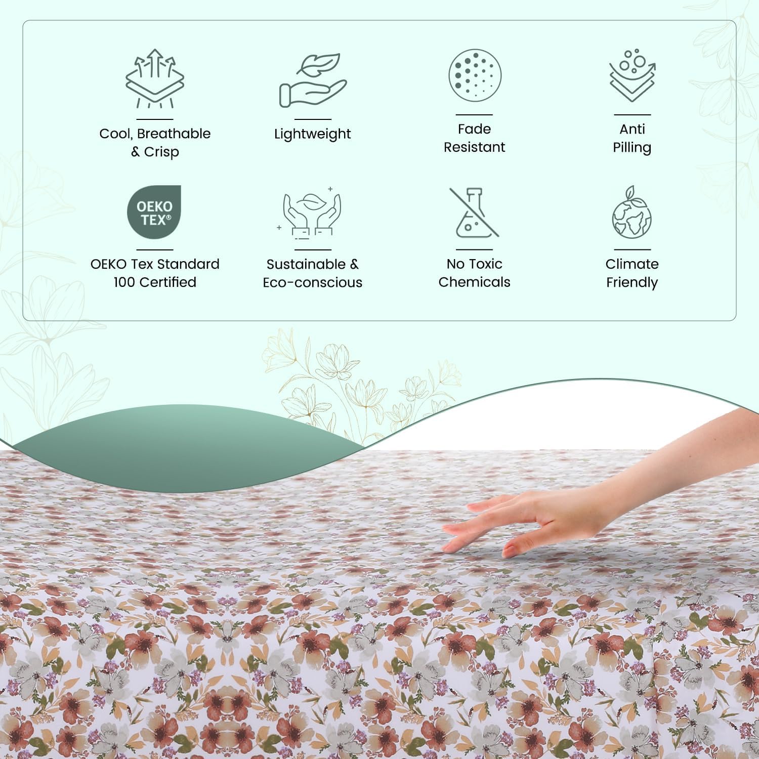 Featherstitchnewyork Feather & Stitch Softest 100% Cotton Sheets, 300 Thread Count Percale Weave Bedding, 16" Deep Pocket, Cooling Sheets,…