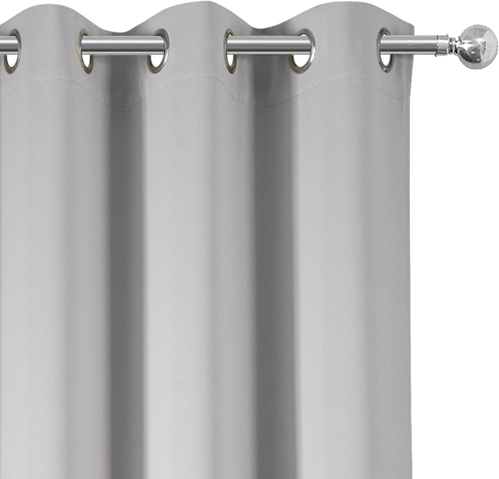 Lemomo Blackout Curtains 42 x 95 inch/Light Grey Curtains Set of 2 Panels/Thermal Insulated Room Darkening Bedroom Curtains 95 inch Grey