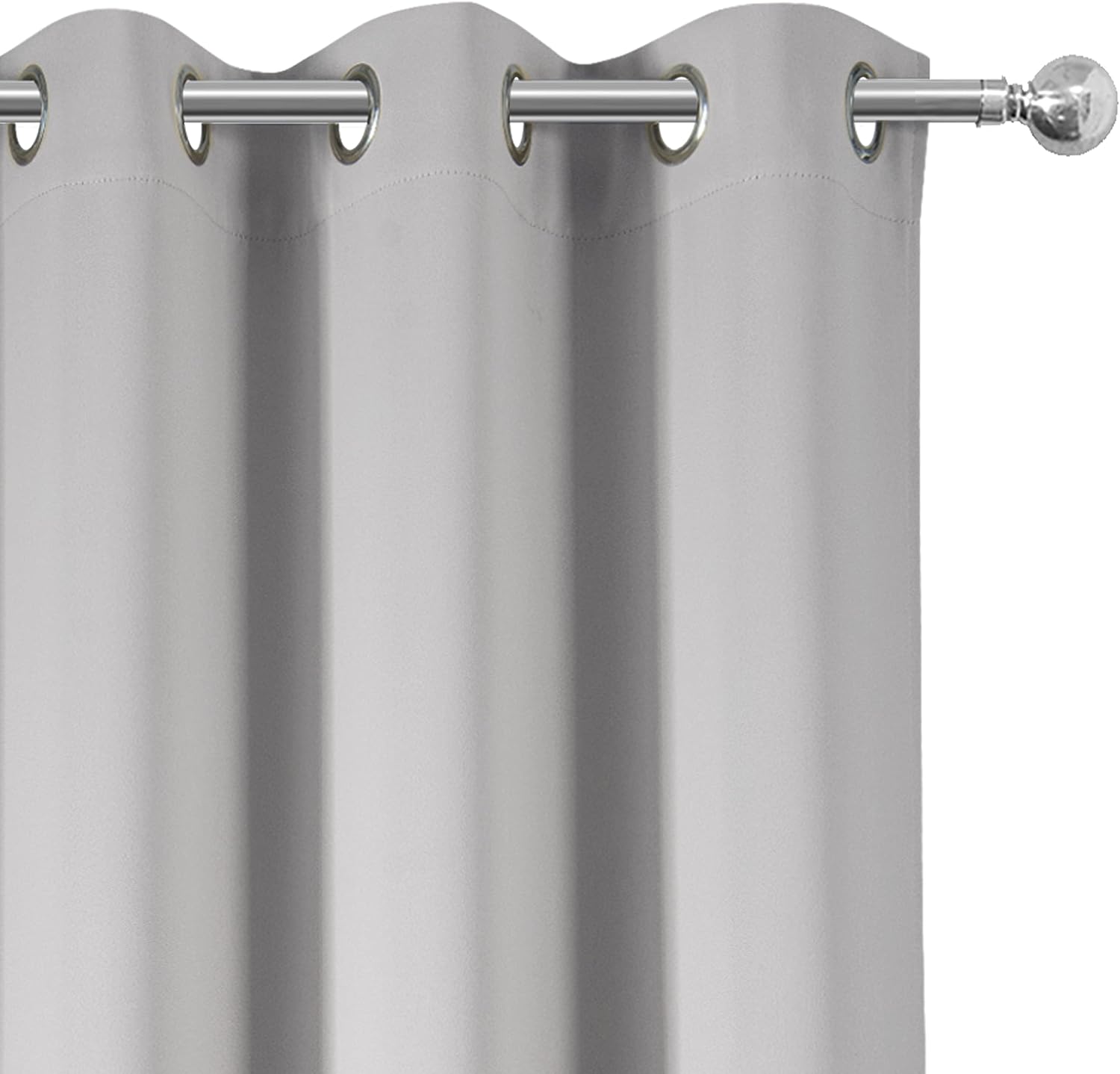 Lemomo Blackout Curtains 42 x 95 inch/Light Grey Curtains Set of 2 Panels/Thermal Insulated Room Darkening Bedroom Curtains 95 inch Grey