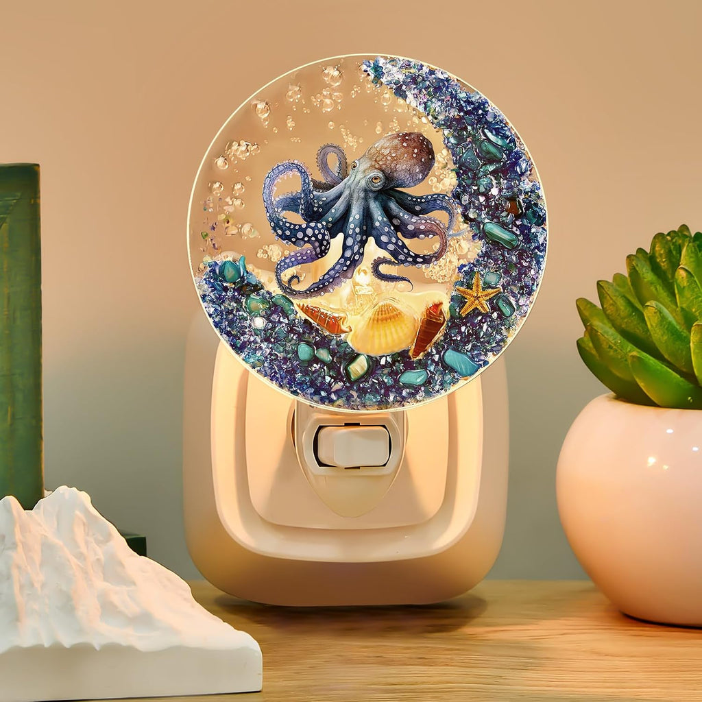 Hortsun Plug in Seashell Night Light Ocean Sea Animal Decorative Night Light Plug in Beach Lamps Vintage Ocean Lamps for Adult for Home…