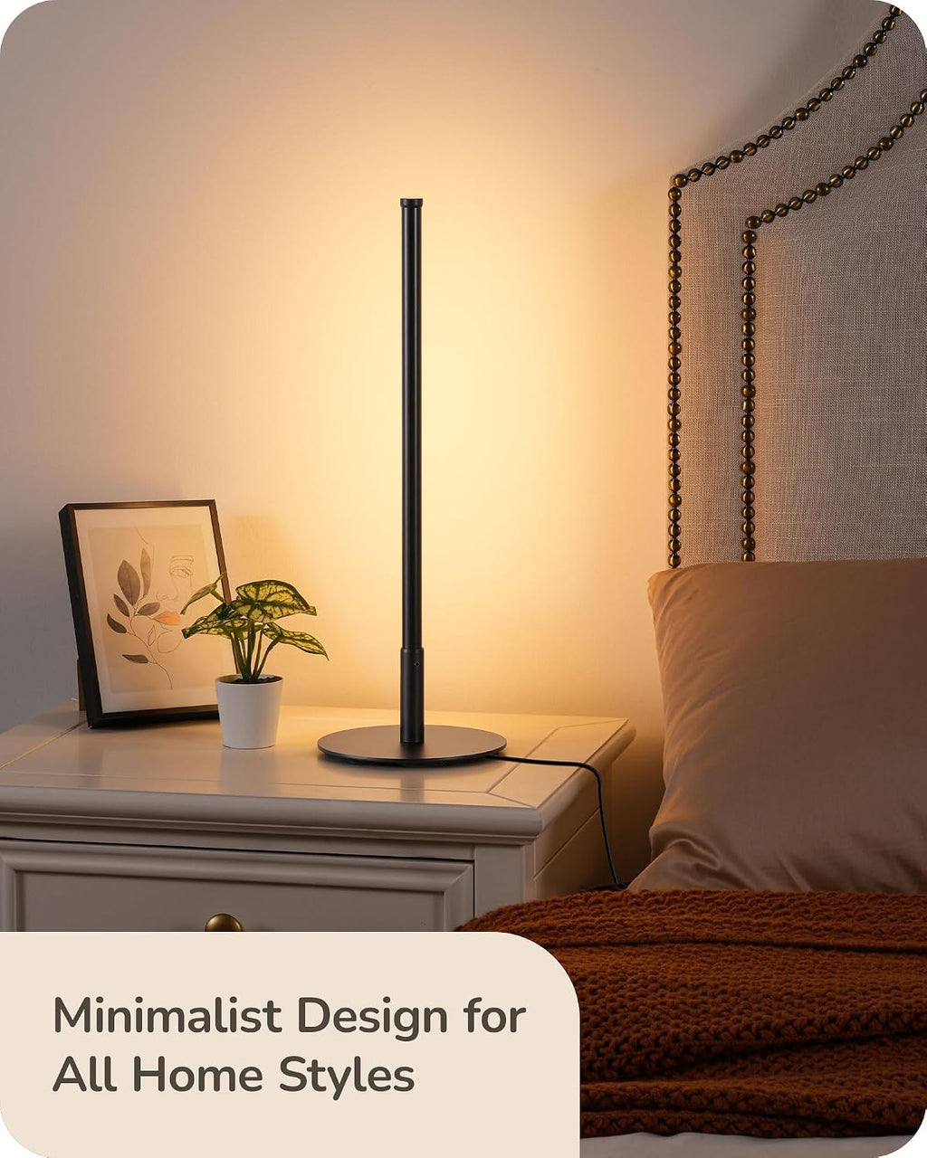 Edishine Upgraded LED Table Lamp, Stepless Dimmable Bedside Lamp with 3 Color Temperature, Modern Nightstand Lamp, Desk Lamp for Bedroom, L…