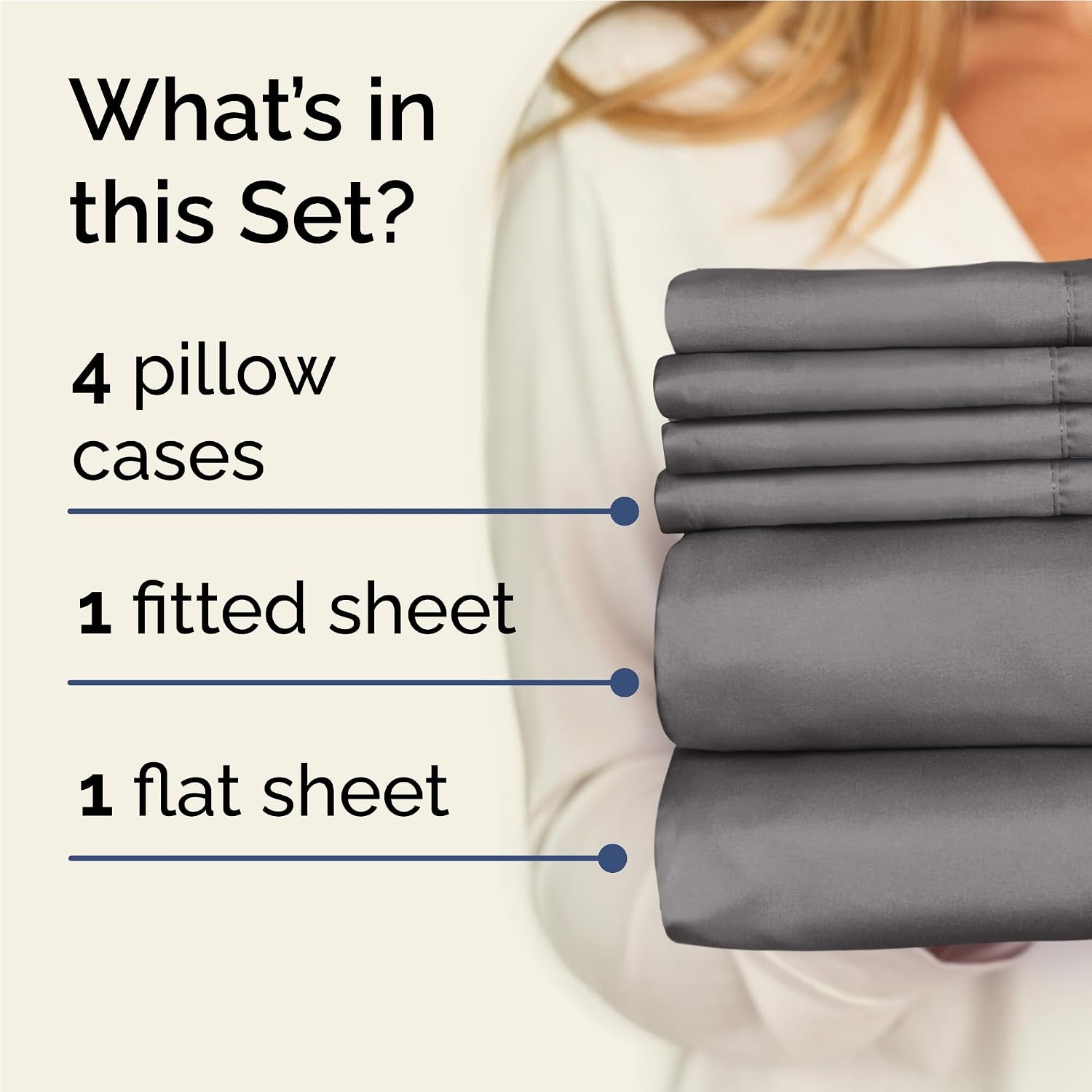 Full 6 Piece Sheet Set - Comfy, Breathable & Cooling - Hotel Luxury Bedding for Women, Men, Kids, Teens & Children - 1 Flat & 1 Fitted…