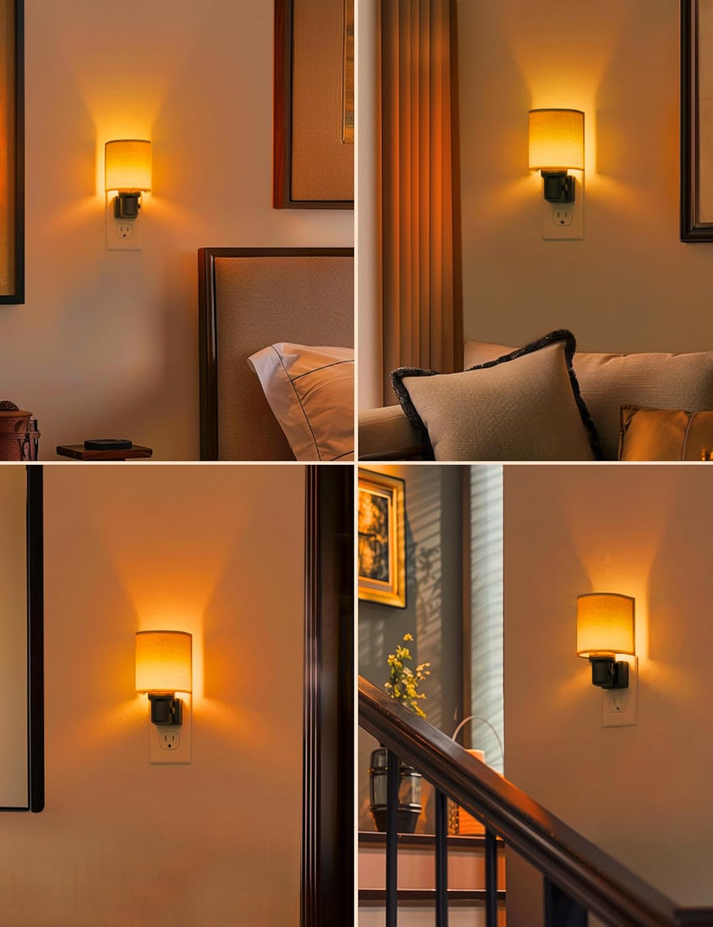 L LOHAS LED Amber Night Lights Plug into Wall, Plug in Night Light Dimmable, Farmhouse Decorative Nightlights Plug in Wall, Light Sensor…