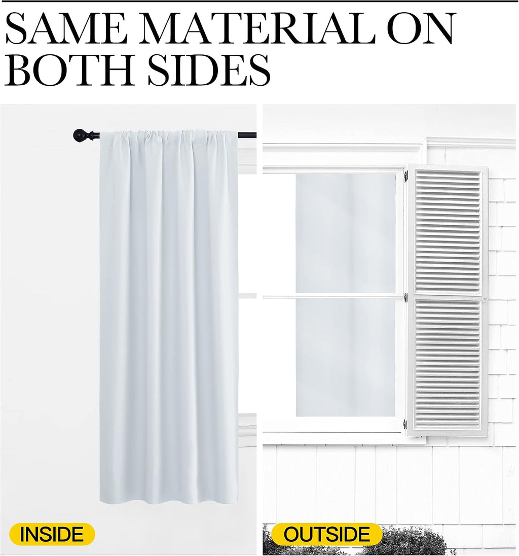 NICETOWN Greyish White Bedroom Curtain Panels - Multi-Function Noise Reducing Performance Window Treatment Thermal Insulated Room…