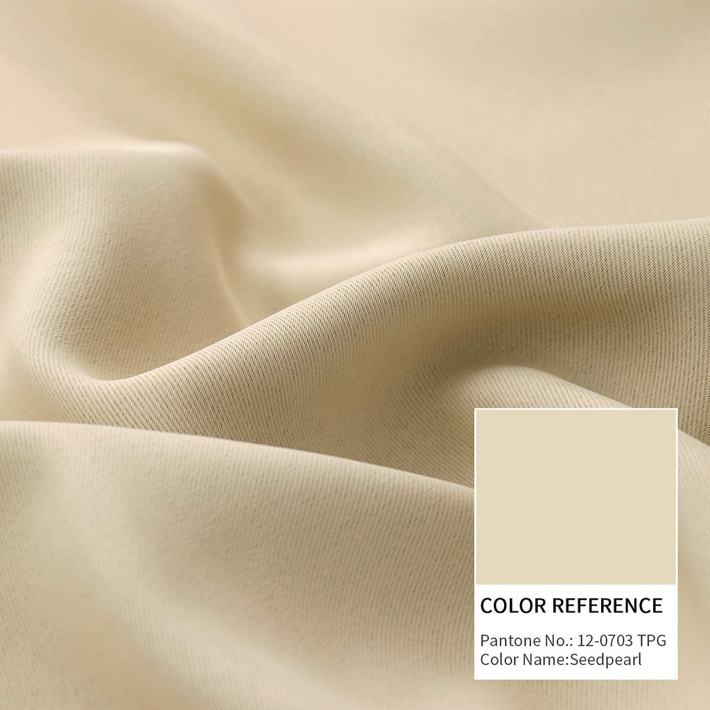 BGment Beige Curtains 45 inch Long - Rod Pocket and Back Tab Room Darkening Thermal Curtains for Bedroom/Small Window/Living Room, 2 Curtai…