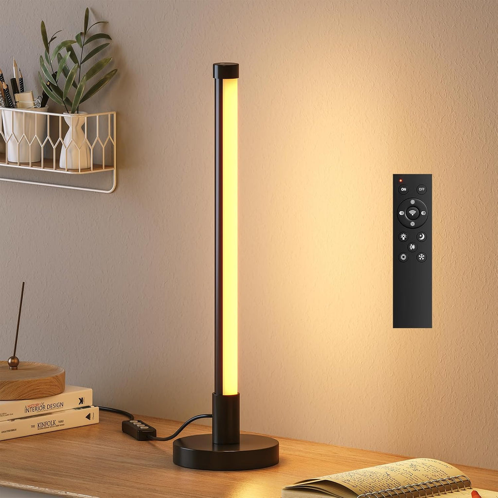 Mudodi Table Lamp with Remote, Dimmable Small Lamp Desk Lamp with Multiple Color Temperatures, Nightstand Lamp, Table Lamp for Bedroom, Living…