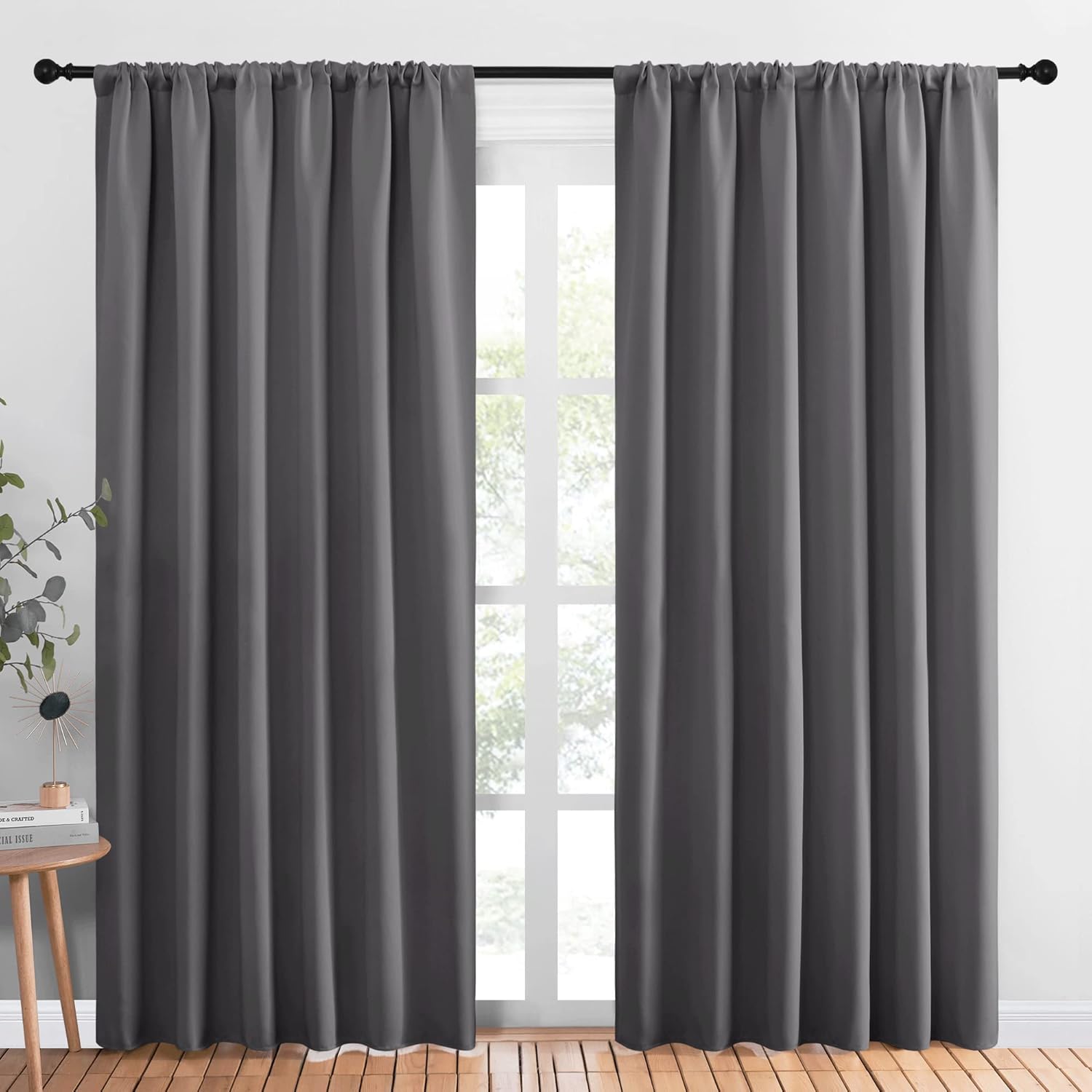 NICETOWN Blackout Curtain Panels for Window - Thermal Insulated Rod Pocket Blackout Drapes/Draperies for Dining Room (2 Panels, W70 x L84…