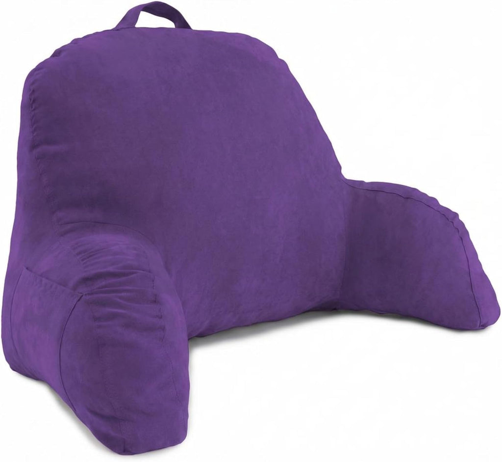 Deluxe Comfort Microsuede Bed Rest - Reading and Bedrest Lounger - Sitting Supprt Pillow - Soft But Firmly Stuffed Fiberfill - Backrest Pil…