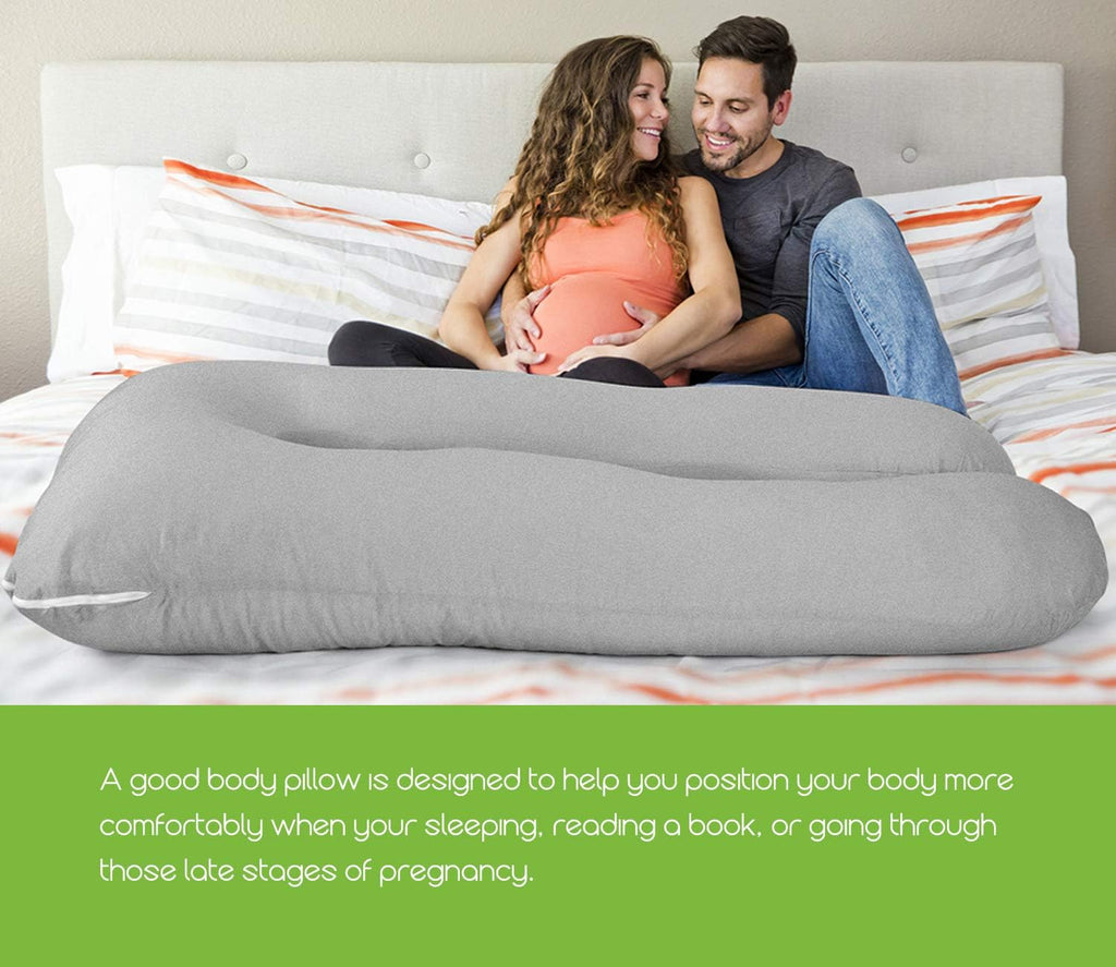 COSMOPLUS Pregnancy Pillow Cover U Shaped Full Body Pillow Case Cover for Maternity, Stretchy Cool Breathable Jersey Fabric, Provides Sleep…