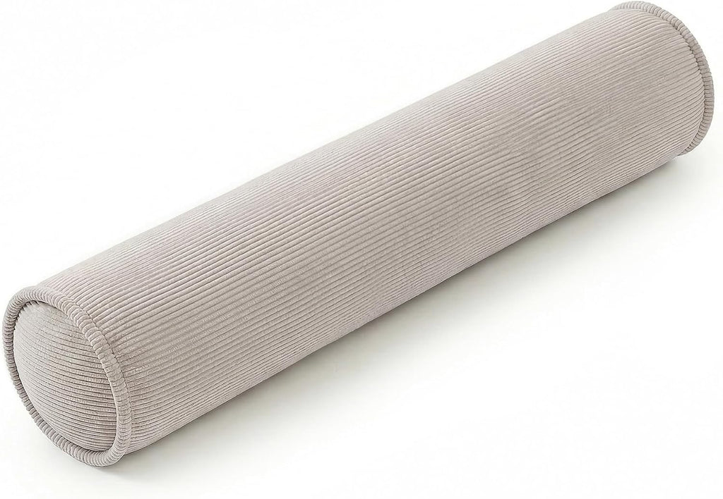 Long Pillow for Bed – Corduroy Round Bolster Pillow for Adults, Decorative Body Pillow for Sleeping or Sofa Support,39 x 7.87…