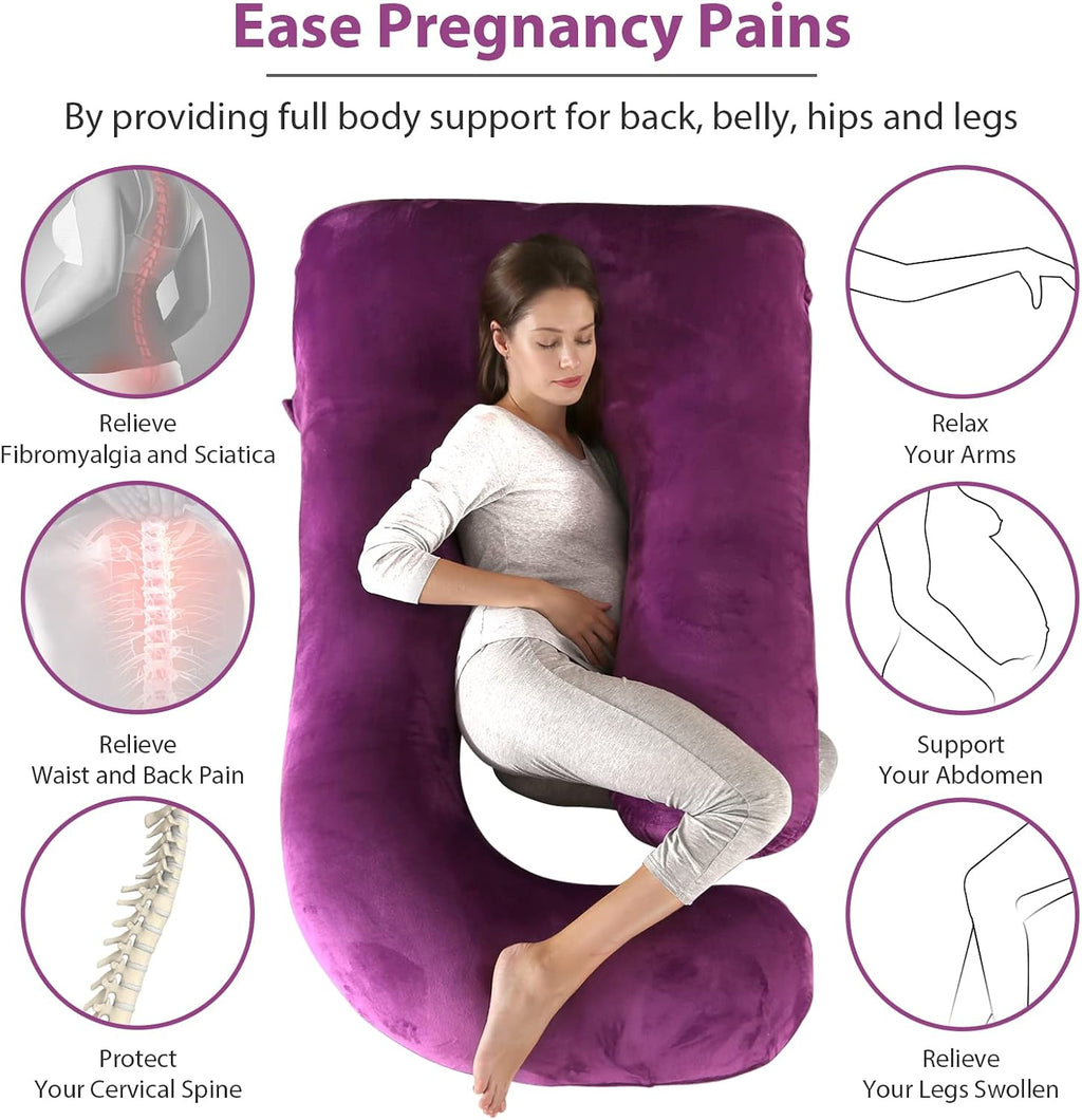BATTOP Pregnancy Pillows for Sleeping, Full Body Pillow for Pregnancy Women with Removable Cover, Support for Back, HIPS, Legs, Belly, Must…