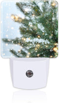 Winter Snow Pine Tree Night Light, Glitter Christmas Tree Dusk to Dawn Night Light Plug in, 0.5w Energy Saving Sleep Friendly NightLight…