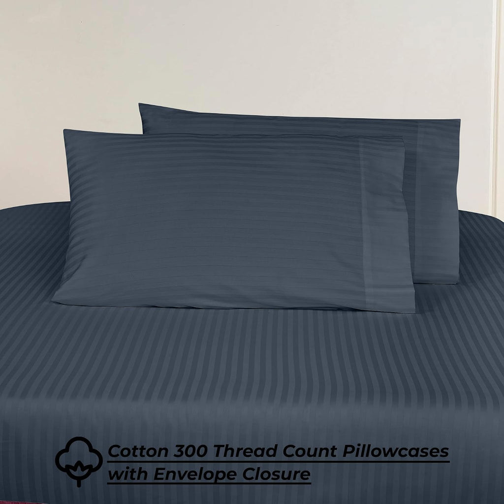 Royalelinens ROYALE LINENS 300 Thread Count 100% Long Staple Combed Cotton Printed Sheet Set - 4 Piece Full Bed Sheets - 1 Fitted, 1 Flat,…