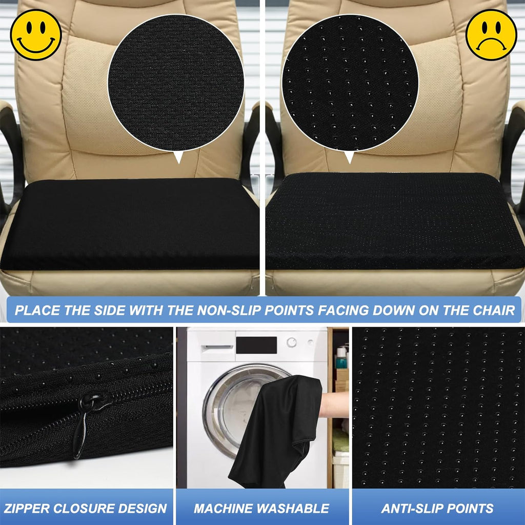 Gel Seat Cushion for Long Sitting - 20" x 20" x 1.8" (Extra Thick&Soft) Gel Cushion for People Over 140 lbs, Pressure Relief Cushion for…