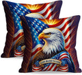 BlissYard Patriotic Eagle Pillow Covers 18x18 Set of 2 American Flag Throw Pillow Covers 4th of July Patriotic Pillow Covers Satin…