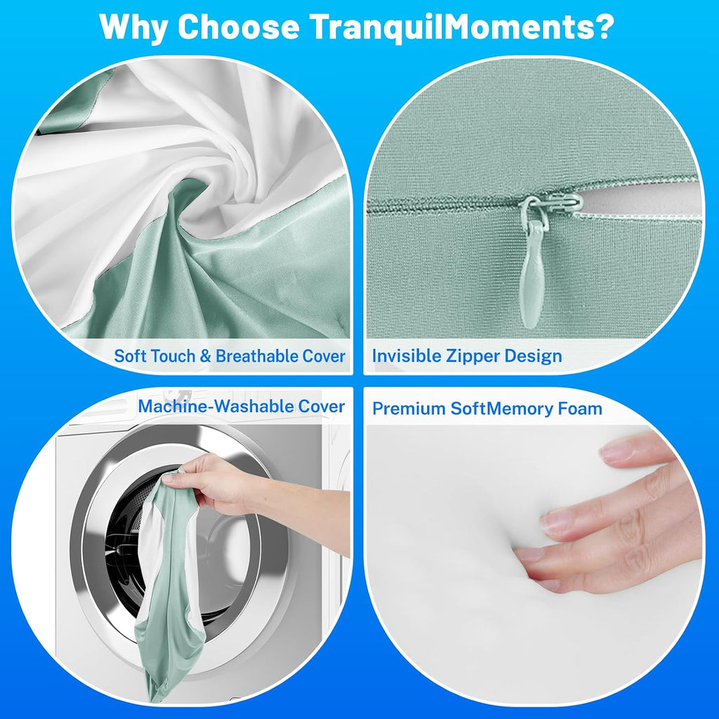TranquilMoments Knee Pillow for Side Sleepers, Leg Pillow with Washable Cover, Memory Foam Leg Pillow for Side Sleeping, Heart-Shape…