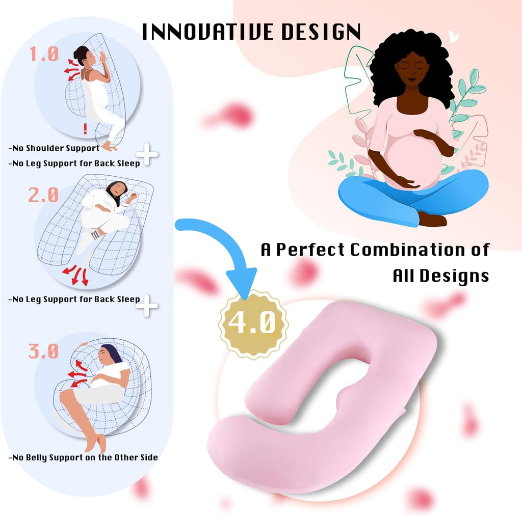 ALLOPERA Pregnancy Pillow, Full Body 57 Inch Maternity Pillow with Removable Washable Cover - Sleep Support for Legs, Back, Neck…
