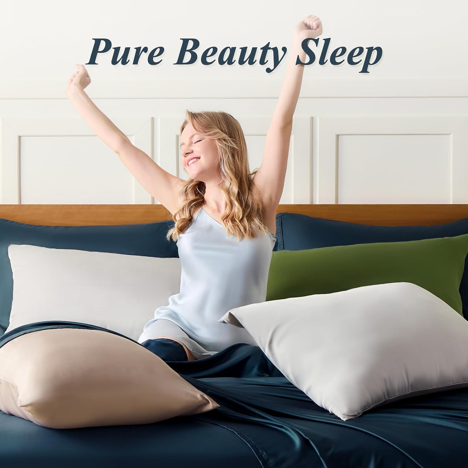 Krimano Queen Pillow Cases, Derived from Bamboo Viscose, Cooling Pillowcases, Breathable & Wicking Pillow Covers for Hot Sleepers, Envelope…