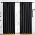 NICETOWN Black Blackout Curtain Blinds - Solid Thermal Insulated Window Treatment Blackout Drapes for Bedroom (2 Panels, 62 inches Wide…