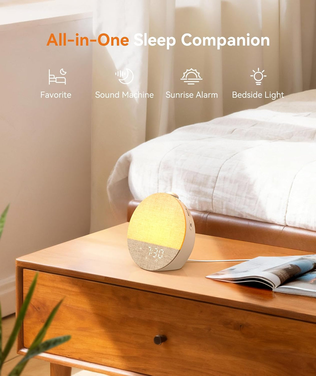 Dreamegg Sunrise 1 Pro - Sunrise Alarm Clock, Sound Machine for Sleep, Favorites Mode, Sleep Routines, Dimmable Night Light, 29 Soothing…