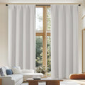 Simplebrand Ava Natural Blackout Curtains for Patio 108 Inches Long 2 Panels Set, Solid Thermal Insulated Room Darkening Rod Pocket Window…