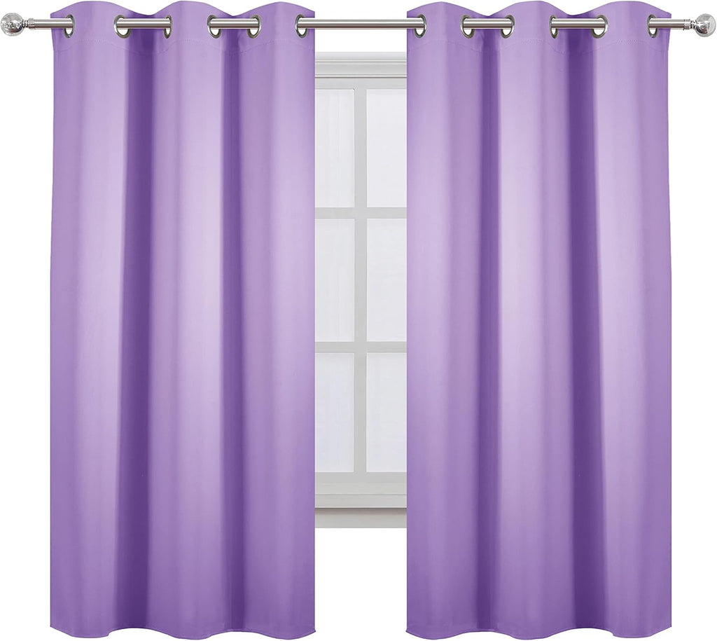 Lemomo Lavender Blackout Curtains 42 x 63 Inch Length/Set of 2 Curtain Panels/Thermal Insulated Room Darkening Blackout Curtains for Bedroo…