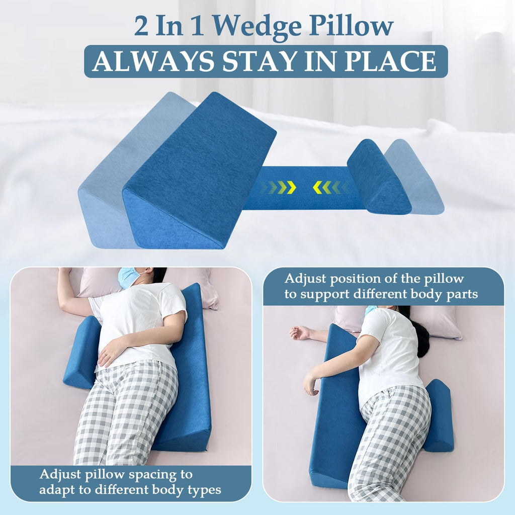 NEPPT Wedge Pillow Body Position Wedges Back Positioning Elevation Pillow Case Pregnancy Bedroom Eevated Body Alignment Ankle Support…