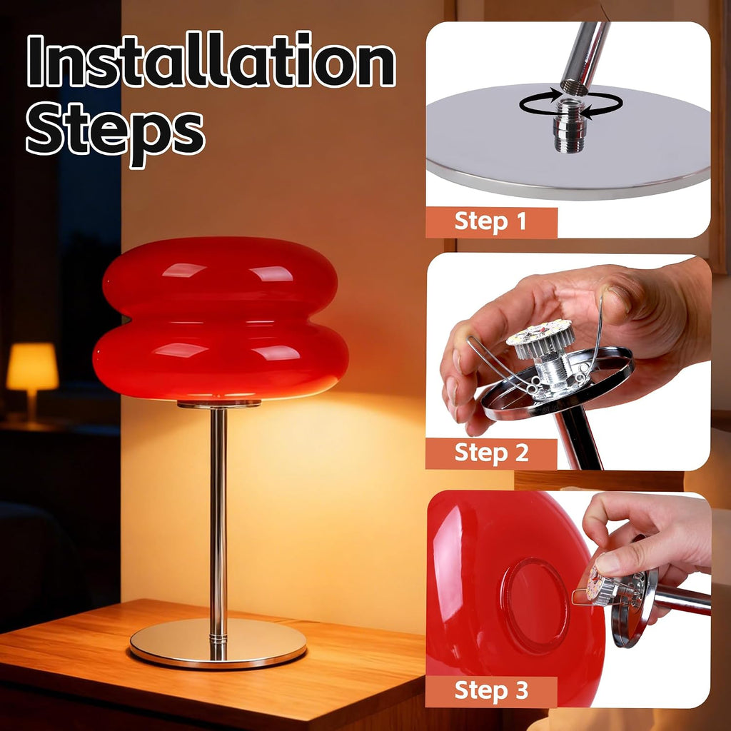 Bedroom Mushroom lamp, Medieval Modern Bedside Table lamp, dimmable Retro Egg Tart Headlight, Unique Home Mushroom Decoration Aesthetic…