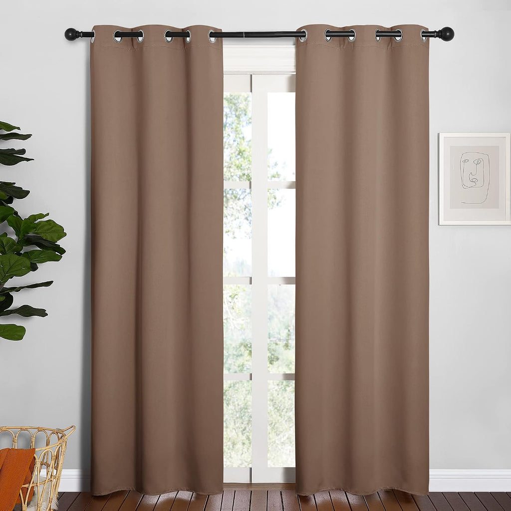 NICETOWN Window Draperies Blackout Curtain Panels, Window Treatment Thermal Insulated Solid Grommet Blackout Drapes for Bedroom (One…
