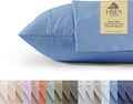 Linen Home 100% Cotton Percale Pillowcases King Size, Baby Blue, 2 Pieces of Pillow Case, Crisp and Cool Strong Bed Linen, 20 inches X 36…